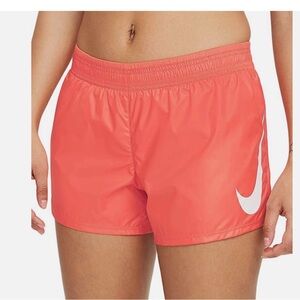Nike Swoosh‎ Run Running Shorts DB4354 814 Magic Ember White Womens Size Small
